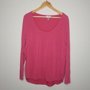 Old Navy Pink Scoop Neck Long Sleeve Shirt